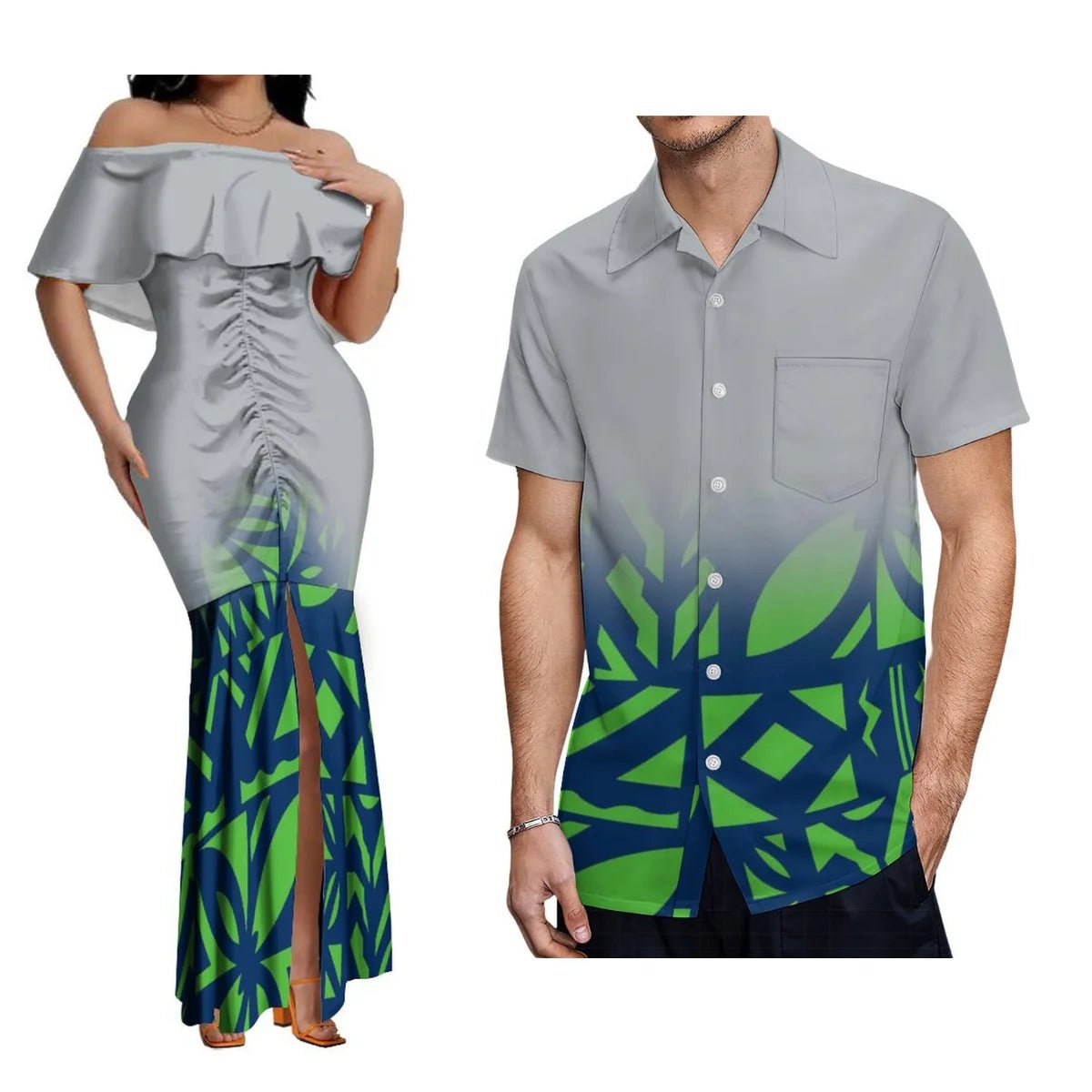2024 New Hawaiian Gradient Polynesian Island Couple Set Women'S Off-The-Shoulder Dress Party Fishtail Skirt With Men'S Shirt - SHEFYSTYLE2024 New Hawaiian Gradient Polynesian Island Couple Set Women'S Off-The-Shoulder Dress Party Fishtail Skirt With Men'S ShirtSHEFYSTYLESHEFYSTYLE14:12542llpr9osbs0q;5:100014065Men 4XL2llpr9osbs0qMen 4XL2024 New Hawaiian Gradient Polynesian Island Couple Set Women'S Off-The-Shoulder Dress Party Fishtail Skirt With Men'S Shirt