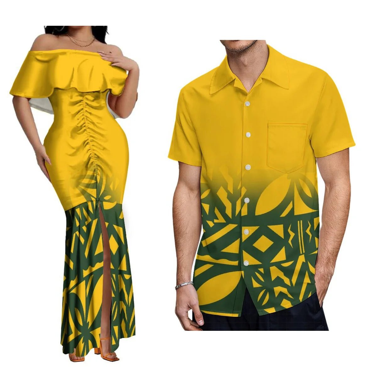 2024 New Hawaiian Gradient Polynesian Island Couple Set Women'S Off-The-Shoulder Dress Party Fishtail Skirt With Men'S Shirt - SHEFYSTYLE2024 New Hawaiian Gradient Polynesian Island Couple Set Women'S Off-The-Shoulder Dress Party Fishtail Skirt With Men'S ShirtSHEFYSTYLESHEFYSTYLE14:6912llprxo9ll9d;5:4181Men M2llprxo9ll9dMen M2024 New Hawaiian Gradient Polynesian Island Couple Set Women'S Off-The-Shoulder Dress Party Fishtail Skirt With Men'S Shirt