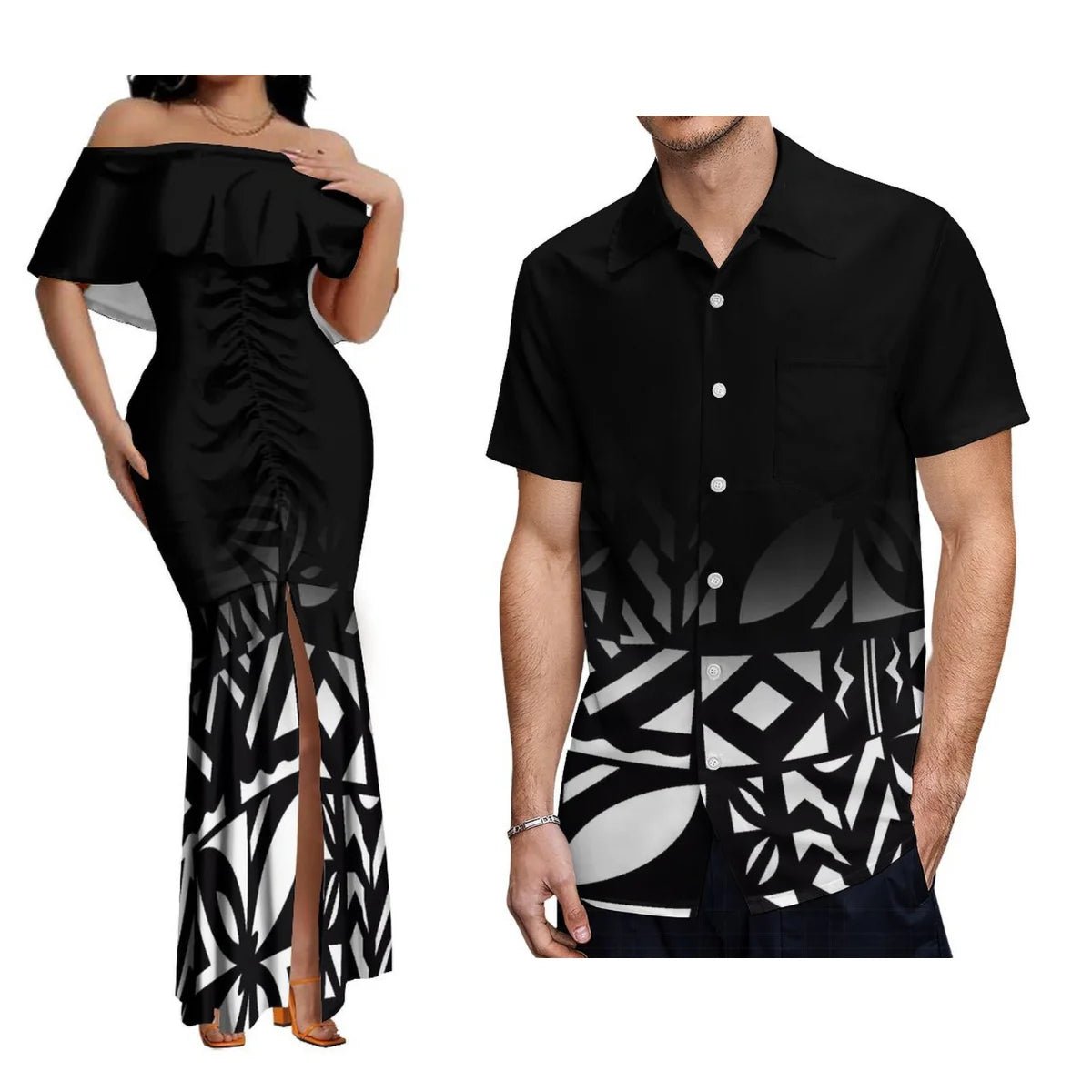 2024 New Hawaiian Gradient Polynesian Island Couple Set Women'S Off-The-Shoulder Dress Party Fishtail Skirt With Men'S Shirt - SHEFYSTYLE2024 New Hawaiian Gradient Polynesian Island Couple Set Women'S Off-The-Shoulder Dress Party Fishtail Skirt With Men'S ShirtSHEFYSTYLESHEFYSTYLE14:7712llprxm7f8wk;5:200005259Men 9XL2llprxm7f8wkMen 9XL2024 New Hawaiian Gradient Polynesian Island Couple Set Women'S Off-The-Shoulder Dress Party Fishtail Skirt With Men'S Shirt