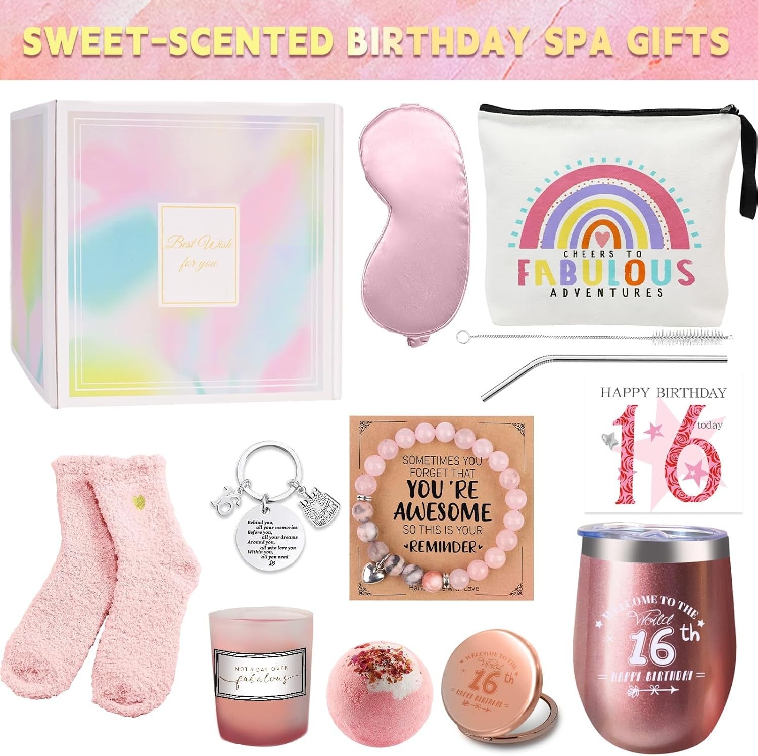 16th Birthday Gifts for Girls, Happy 16 Years Old Birthday Pamper Set Present