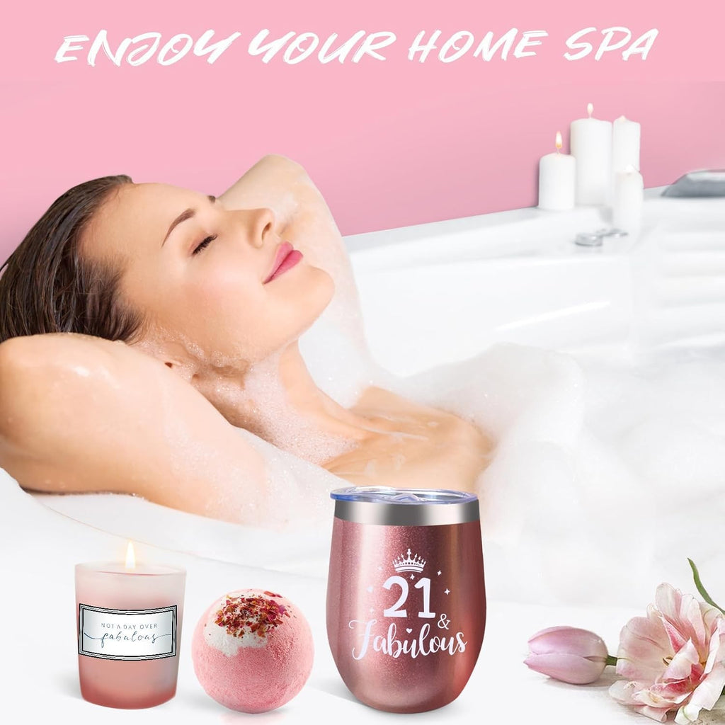 21st Birthday Gifts for Her, 21 Years Old Gift Basket Happy Birthday Pamper Set