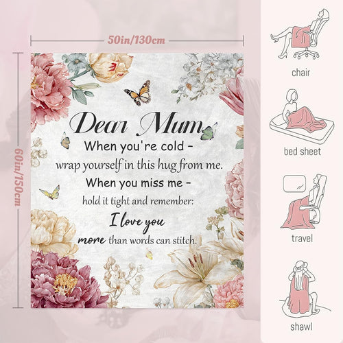 Best Mum Ever Blanket - Gifts for Mum from Daughter Son, Mother's Day, Birthday