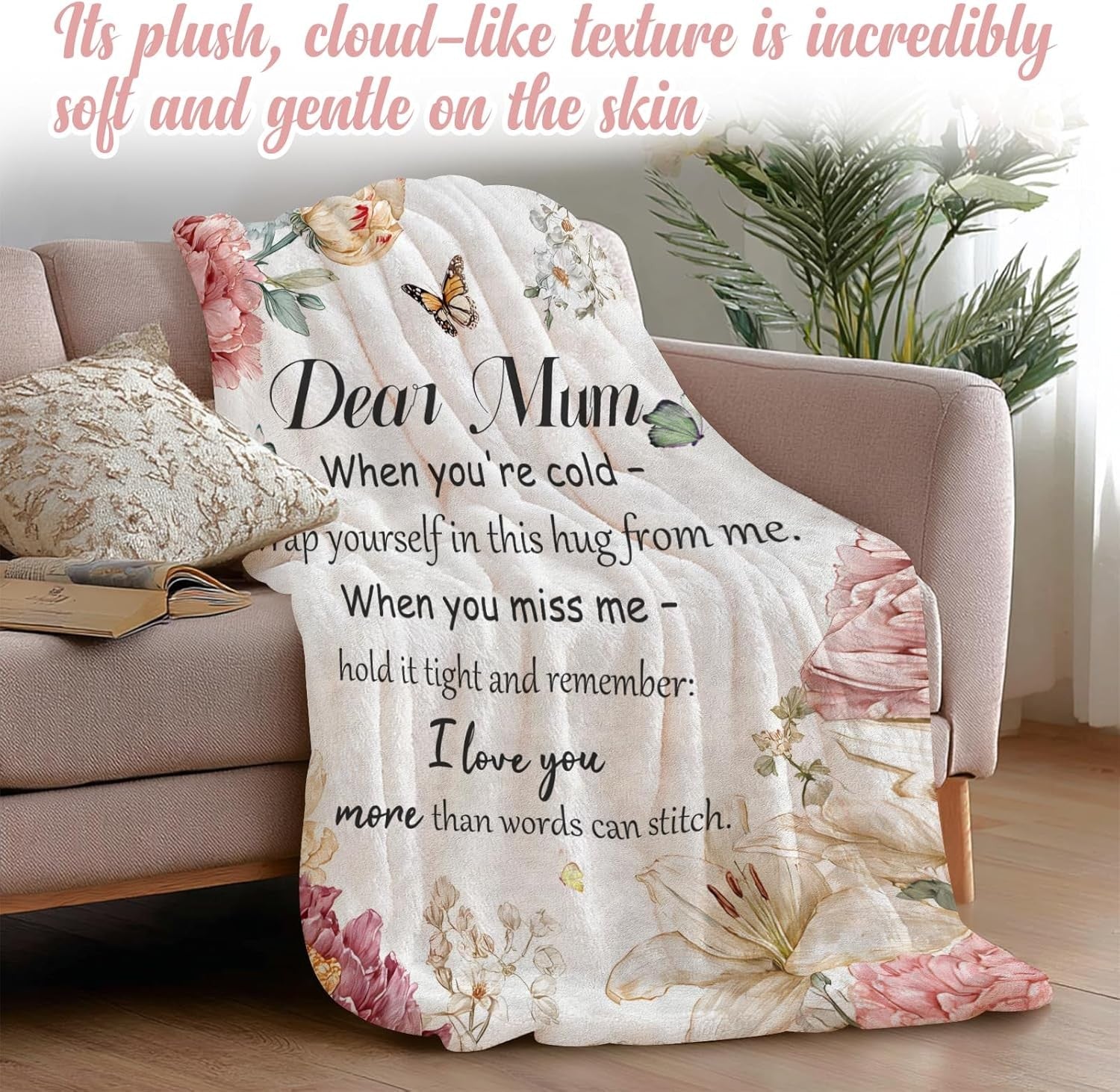 Best Mum Ever Blanket - Gifts for Mum from Daughter Son, Mother's Day, Birthday