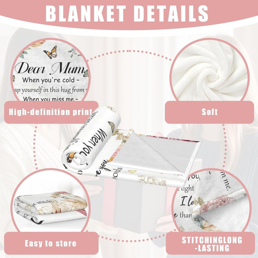 Best Mum Ever Blanket - Gifts for Mum from Daughter Son, Mother's Day, Birthday