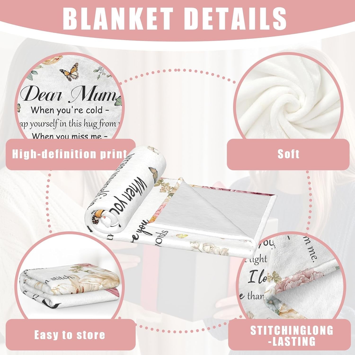 Best Mum Ever Blanket - Gifts for Mum from Daughter Son, Mother's Day, Birthday