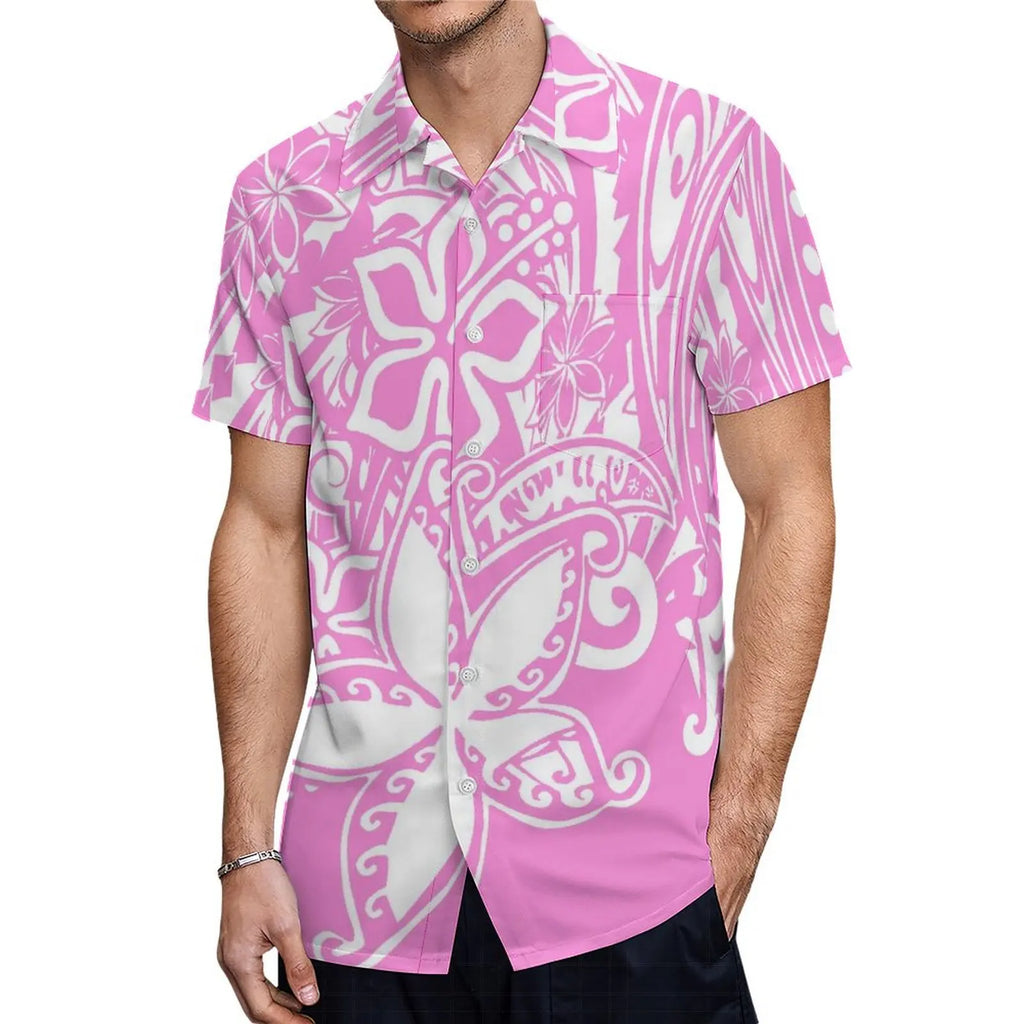 Support The Design Of Women'S Short Sleeve Dress Crew-Neck Samoan Polynesian Tribal Pattern And Hawaiian Men'S Shirt Couple Suit