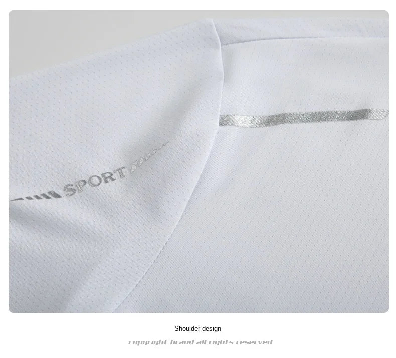 Running T-shirt Reflective Short Sleeve Ice Silk Quick Drying Summer Thin Breathable Fitness Tees Shirt Sportswear Sportsshirt