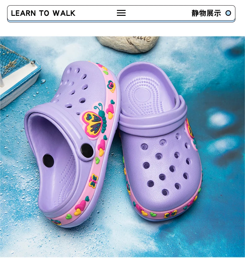 New Fashion Cartoon Sandals for Kids Summer Slippers Boys Girls Casual Garden Shoes Hollow-out Beach Shoes Clogs for Children
