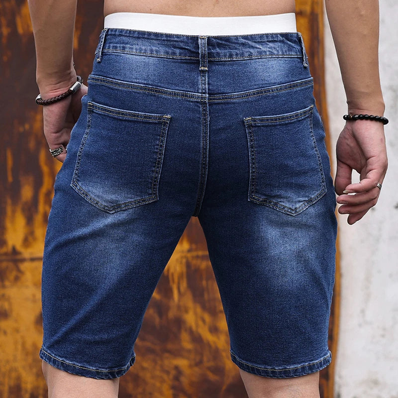 2026 Mens Stretch Denim Shorts Summer Casual Slim Fit Jeans Shorts Lightweight Comfortable Streetwear Y2K Fashion Vacation