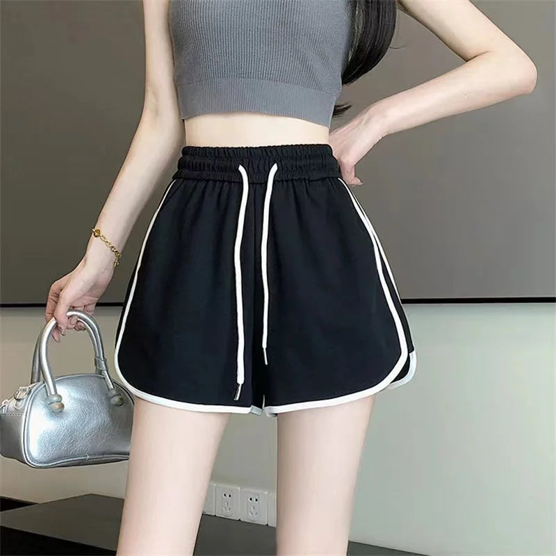 Summer Fashion Casual Bottoms Shorts Women Candy Color Breathable Plus Size Shorts Casual Lady Elastic Waist Sports Short Pants