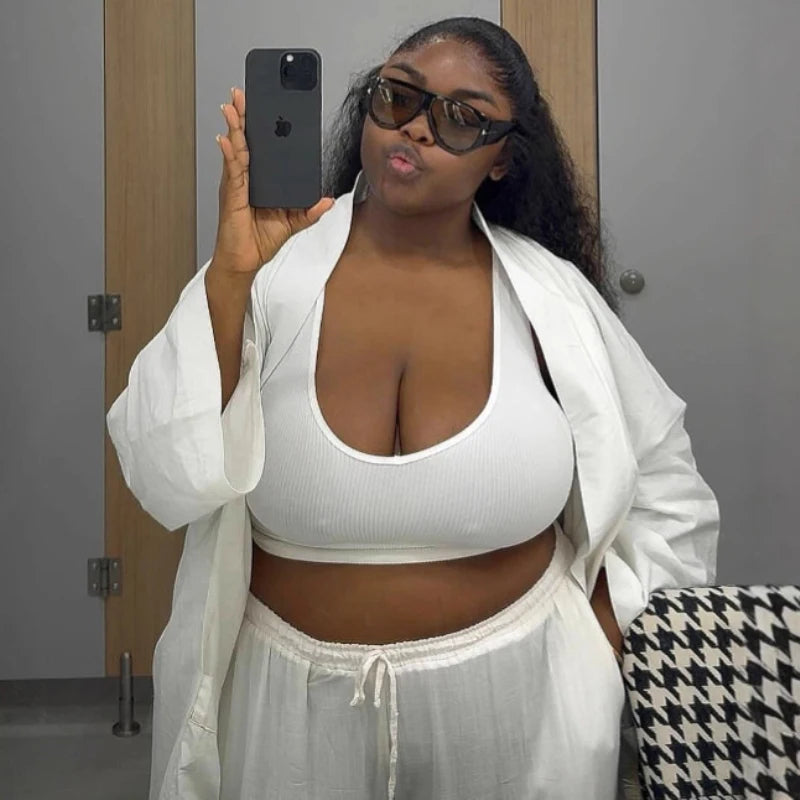 2026 Spring Summer Casual Women Two Piece Set Loose Open-front Long-sleeved Shirt And Pants Set