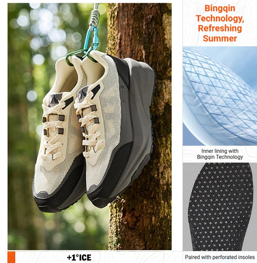 361 Degrees Qingyu Men Caravan shoes Summer Air Mesh Breathable Anti-slip Wear-resistant Male Outdoor Hiking Sneakers 672626767