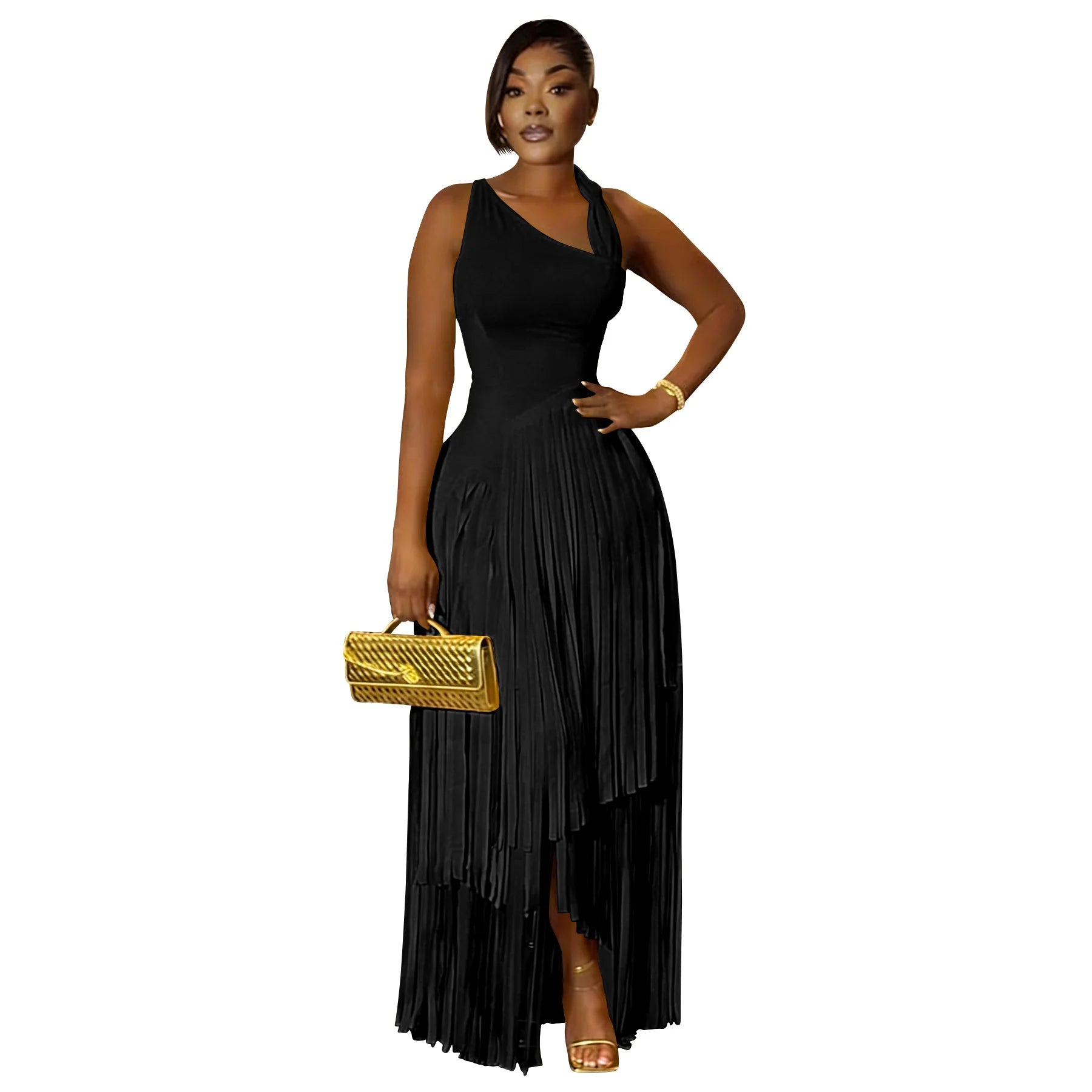 Summer Solid Color Tassel Dress for Women Elegant Slim Fit Women's Dress Fashionable Casual Maxi Dress