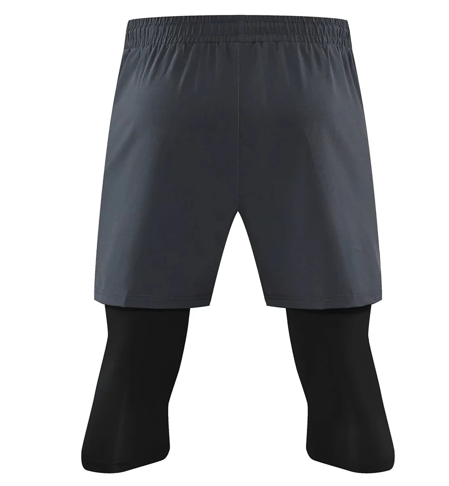 New Men Run Trouser 2 In 1 Double Layer Pant Tight Two Piece Running Training Gym Sweatpant With Pockets Running Trousers