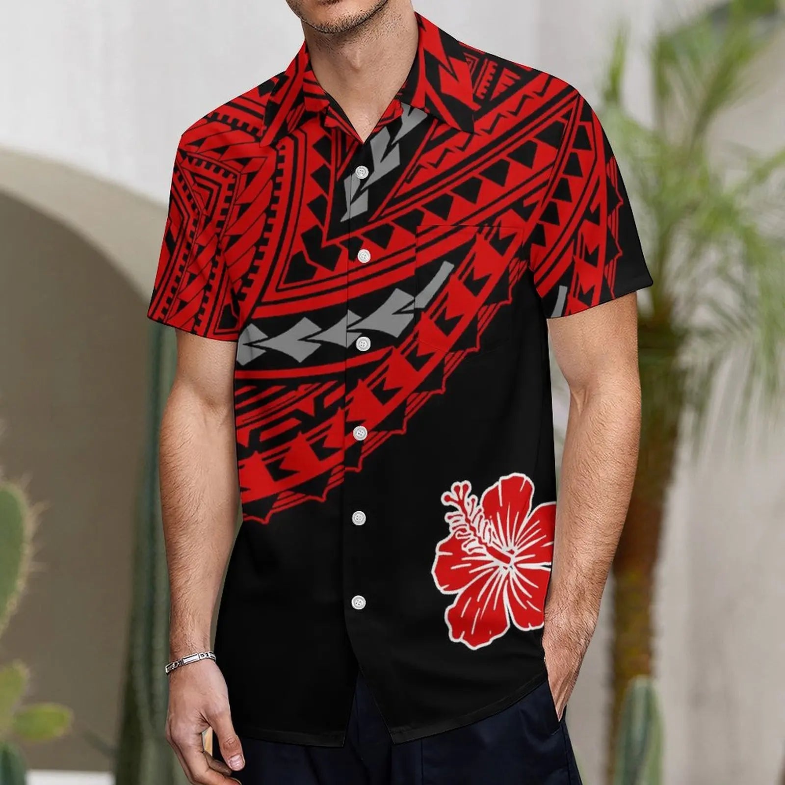 Support The Design Of Women'S Short Sleeve Dress Crew-Neck Samoan Polynesian Tribal Pattern And Hawaiian Men'S Shirt Couple Suit