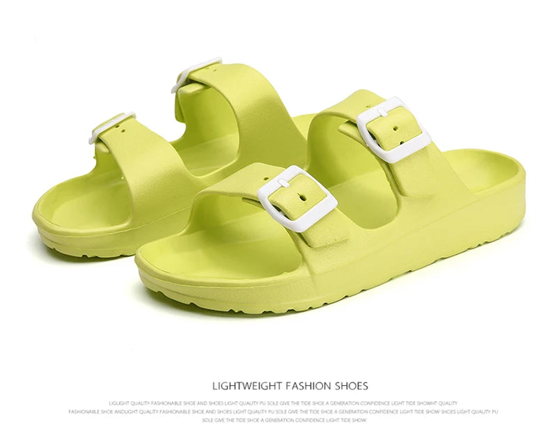 Lightweight adjustable EVA sandals with dual straps for couples. Ideal for outdoor & indoor use.