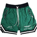 Men's Aston Martin Alonso Printed Mesh Basketball Shorts Breathable Elastic Waist Drawstring Sport Shorts with Zipper Pockets fo
