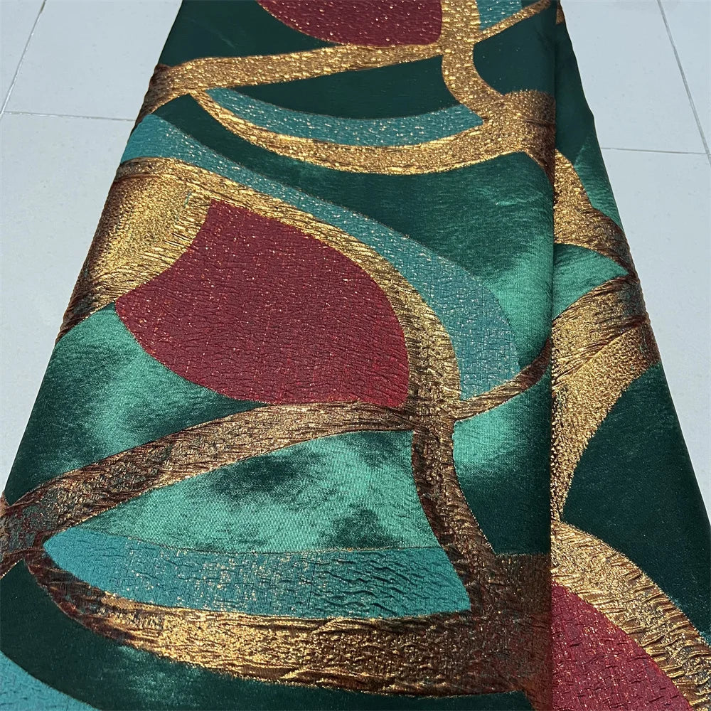 2025High QualityAfrican Nigerian Tulle Lace Fabric Organza Embroidery Guipure Brocade Jacquard Wedding Dresses Party Gowns 5Yard