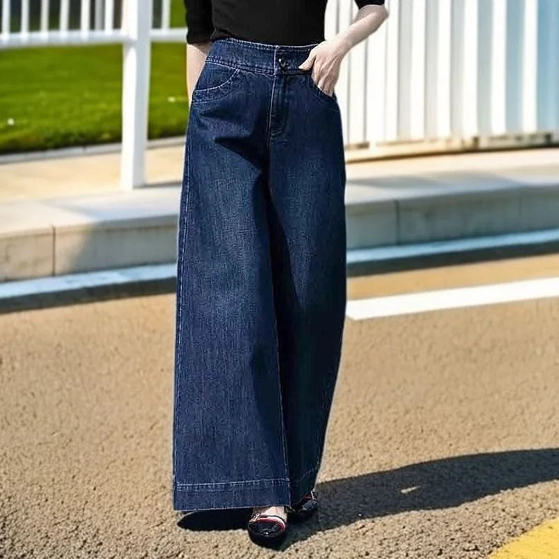 High Waist Denim Wide Leg Pants Women New Spring Autumn Style Loose Slimming Casual Versatile Fashion Straight Leg Long Pants