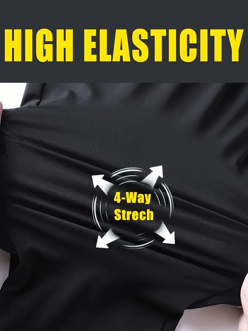 Men's Casual Pants High Elastic Fiber Drawstring Zipper Pocket Quick Dry Sports Pants Baggy Joggers Football Hiking Man Fishing