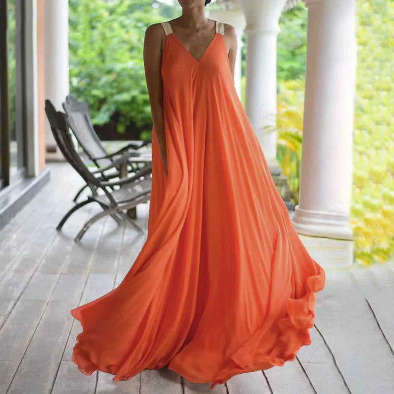 Summer Women Boho Dress Fashion Spaghetti Strap Black Sleeveless Beach Party Casual Long Dress For Women Robe Femme New 2024