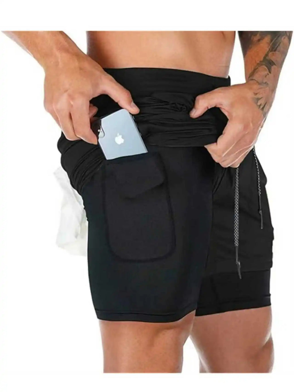 Latest Cross Bible Graphic 2-in-1 Athletic Shorts Men Fitness Christian Gym Workout Running with Cell Phone Pocket Towel Shorts