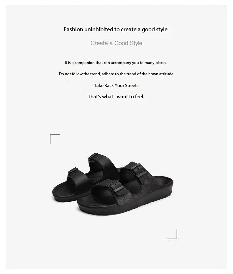 Lightweight adjustable EVA sandals with dual straps for couples. Ideal for outdoor & indoor use.