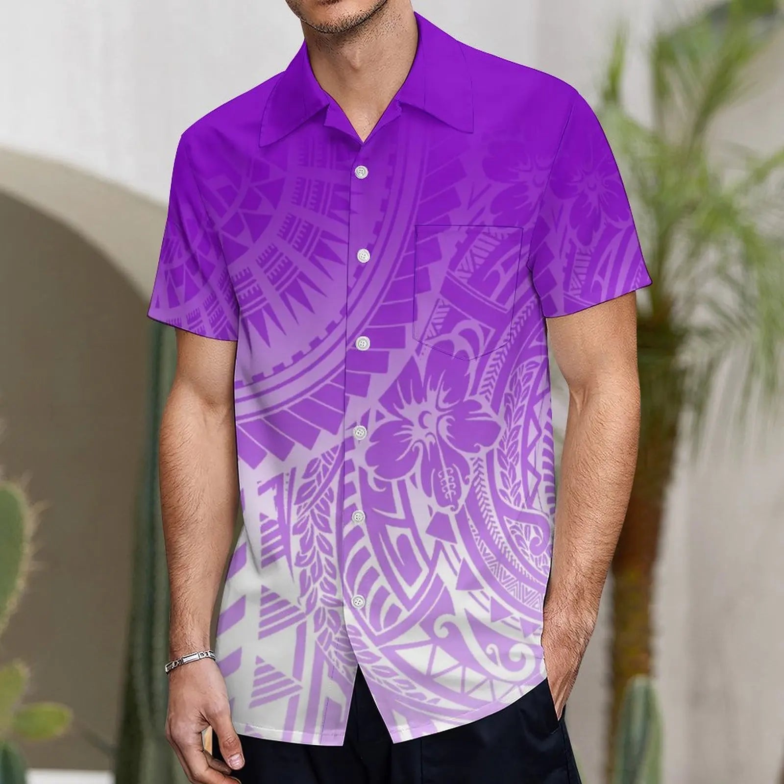 Support The Design Of Women'S Short Sleeve Dress Crew-Neck Samoan Polynesian Tribal Pattern And Hawaiian Men'S Shirt Couple Suit
