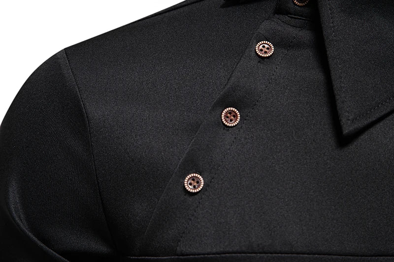 Fashion Man Stand Collar Shirt  Personality Oblique Button Irregular Long Sleeve Business Festival Hombre Mens Dress Shirts