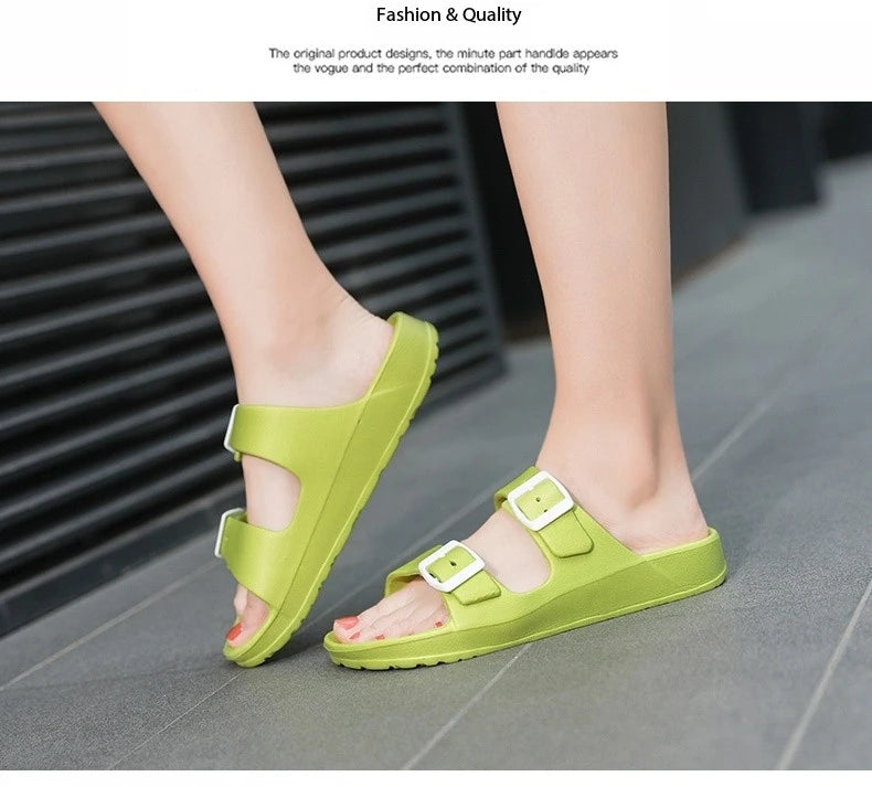 Lightweight adjustable EVA sandals with dual straps for couples. Ideal for outdoor & indoor use.