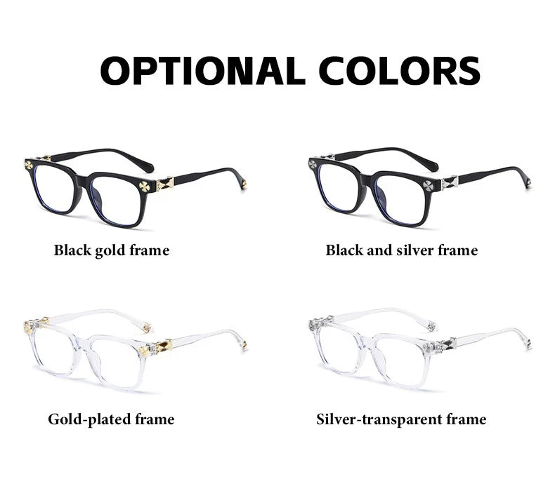 2026 New Women's Oversized Frame Blue Light Blocking Glasses with Rhinestone Decor Anti Radiation Computer Eyeglasses F114