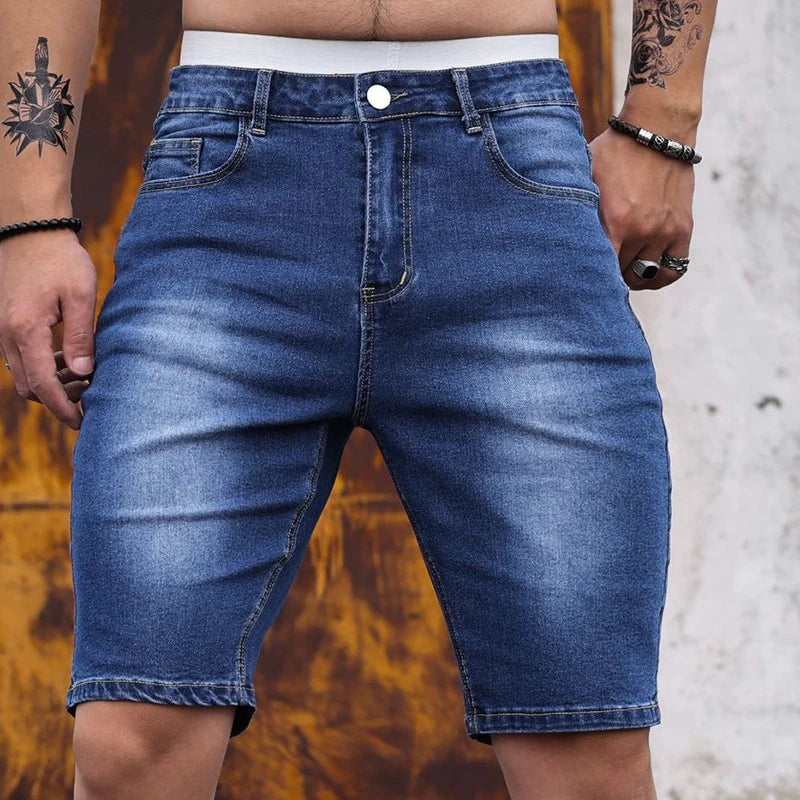 2026 Mens Stretch Denim Shorts Summer Casual Slim Fit Jeans Shorts Lightweight Comfortable Streetwear Y2K Fashion Vacation