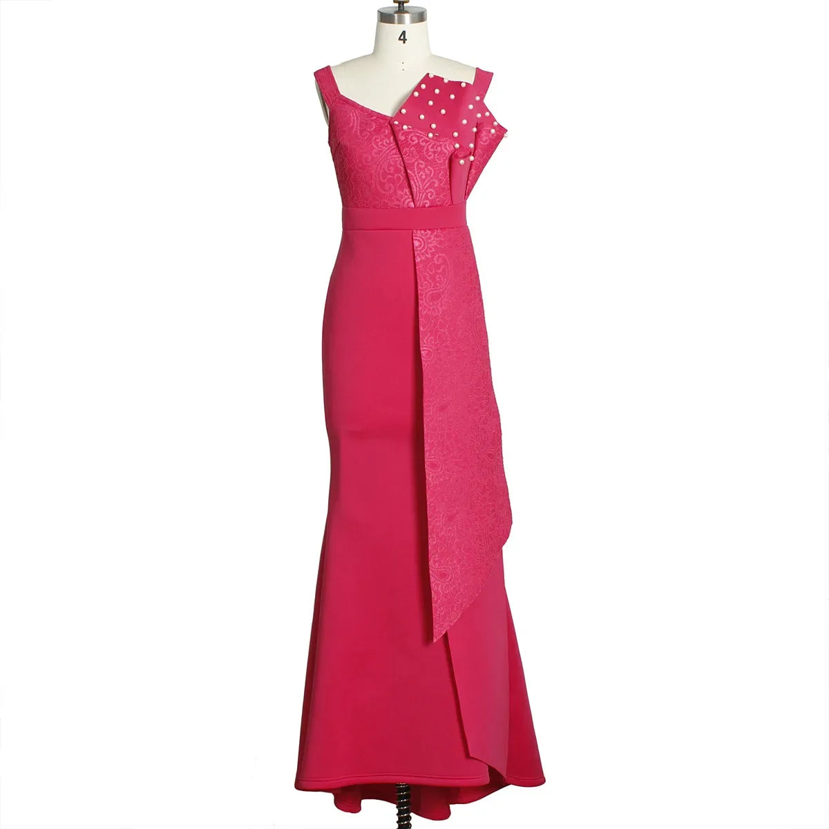 2021 Winter Women Slash Neck Short Sleeve Pearl Dress Sexy Office Lady Africa Evening Night Club Party Long Maxi Dresses GL05143