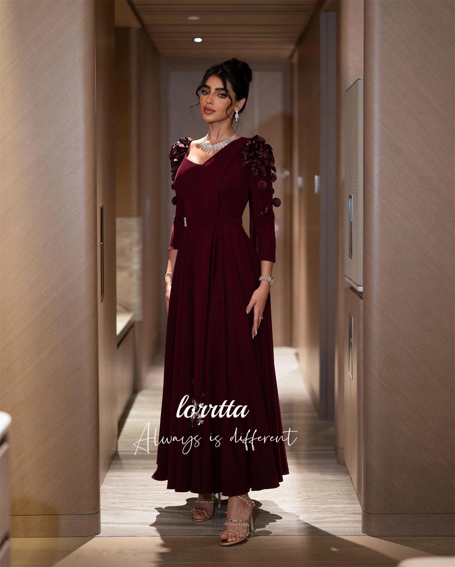 Lorrtta Customized Eid Dress Dresses for Quinceanera Grace Elegant Gowns Wedding Party Dress Long Sleeves Evening Gown Robe Prom