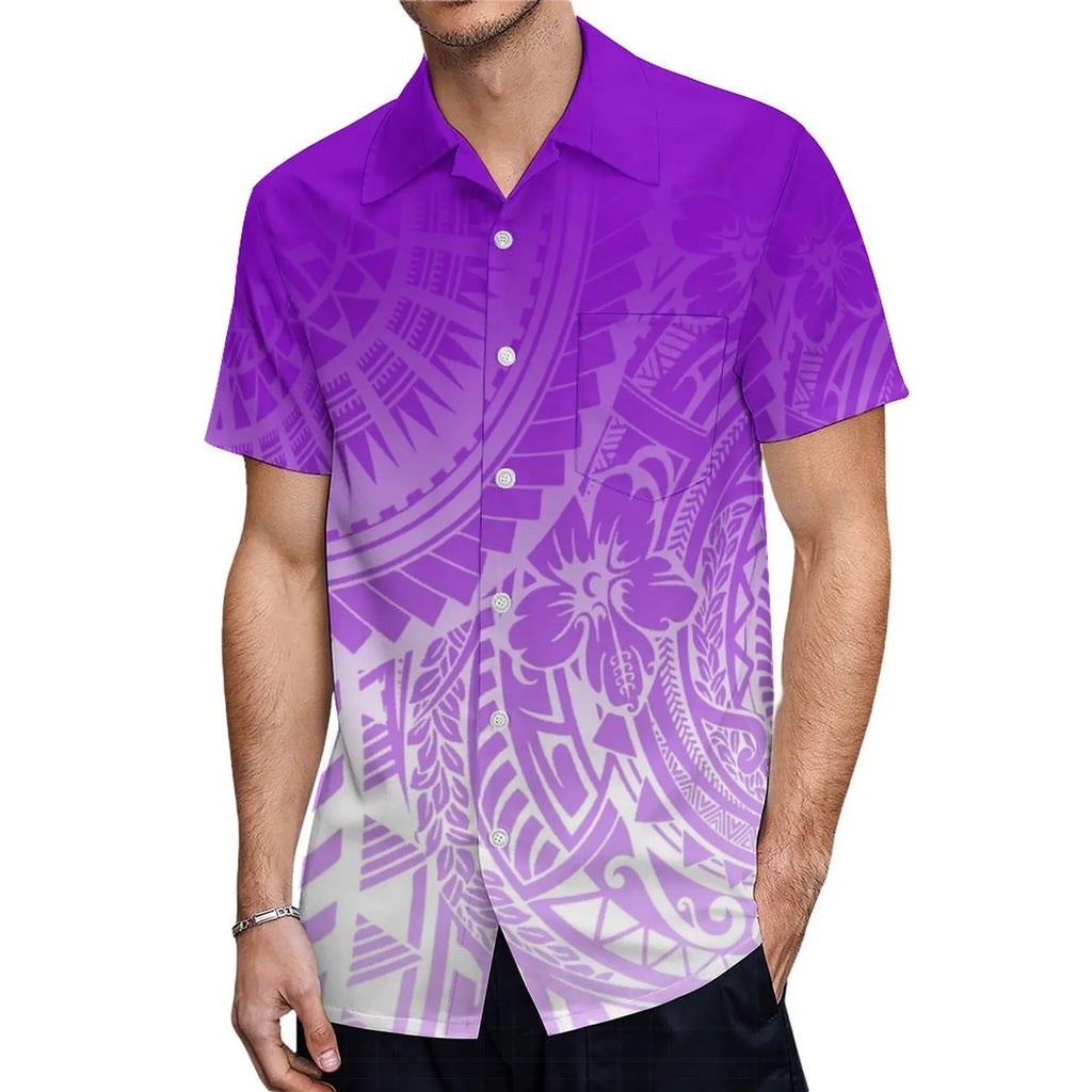 Support The Design Of Women'S Short Sleeve Dress Crew-Neck Samoan Polynesian Tribal Pattern And Hawaiian Men'S Shirt Couple Suit