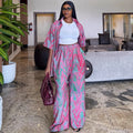 New African Fashion Women Two Piece Set Printed Short Sleeve Loose Shirt And Pants Set Female Casual Outfits