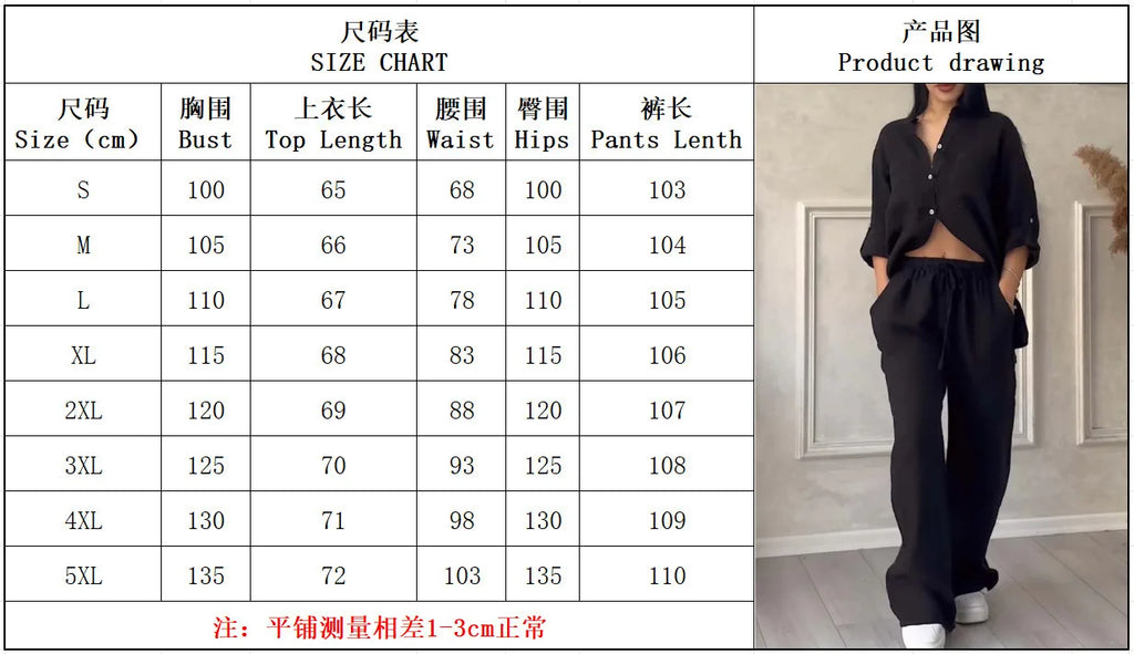 2 pieces women sets 2026 new solid color single-breasted long-sleeved shirt+wide-leg pants lace-up suits women's clothing