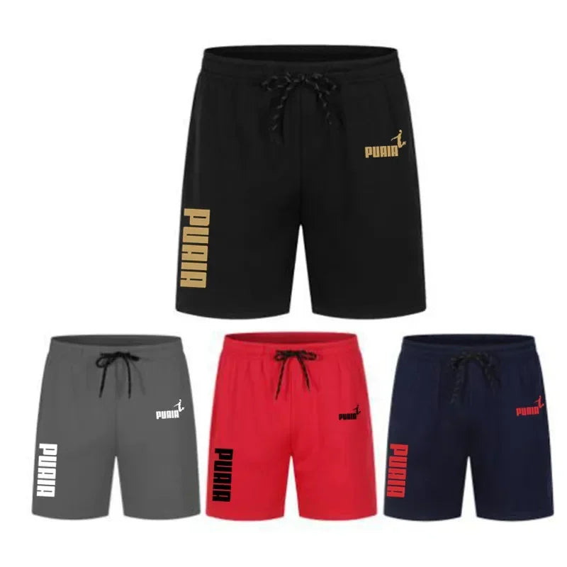 2026 Summer Men's Shorts New Polyester Breathable Elastic Pull Rope Basketball Running Casual Sports Shorts