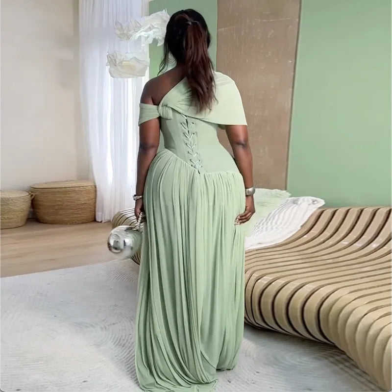 Dress Women Floor Length Dresses Vestidos Y2k Streetwear Tight Waist Sexy Pleated Elegant Splice Party Night Work 2026 Spring