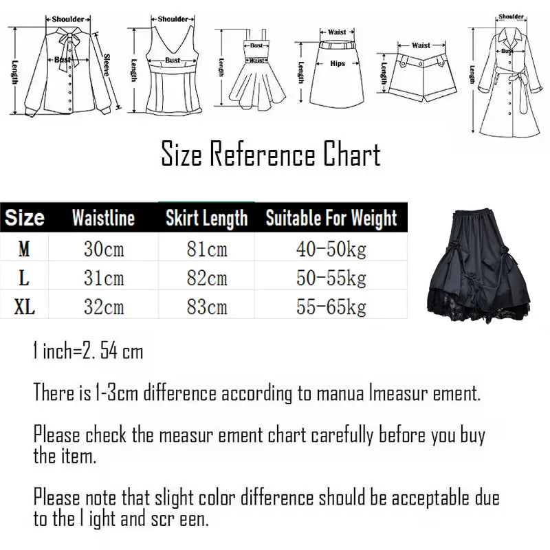 Japanese Style Women's Dull Black Long Dress High-Waisted Bow Spliced Lace A- Line Mid-Length Skirt Female Fashion