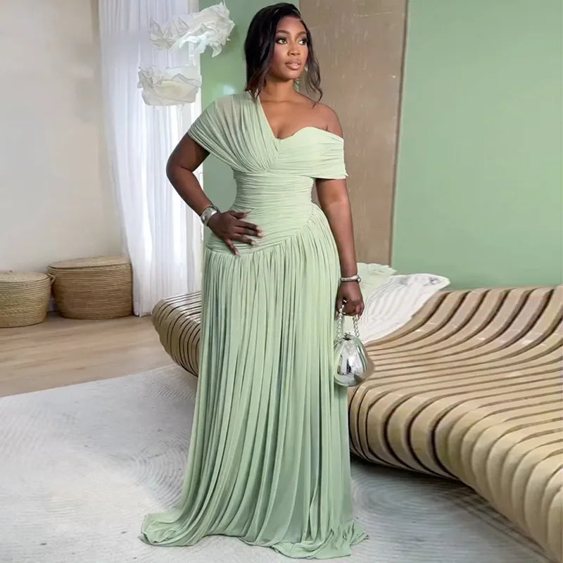 Dress Women Floor Length Dresses Vestidos Y2k Streetwear Tight Waist Sexy Pleated Elegant Splice Party Night Work 2026 Spring