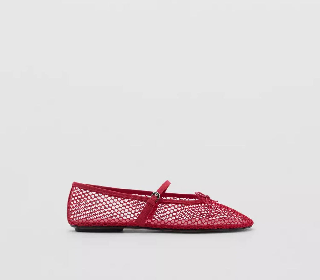 Mesh Summer Ballet Flats Shoes Women Buckle Strap Breathable 2025 New Flats Shoes Ladies Black Mary Janes Footwear Loafers
