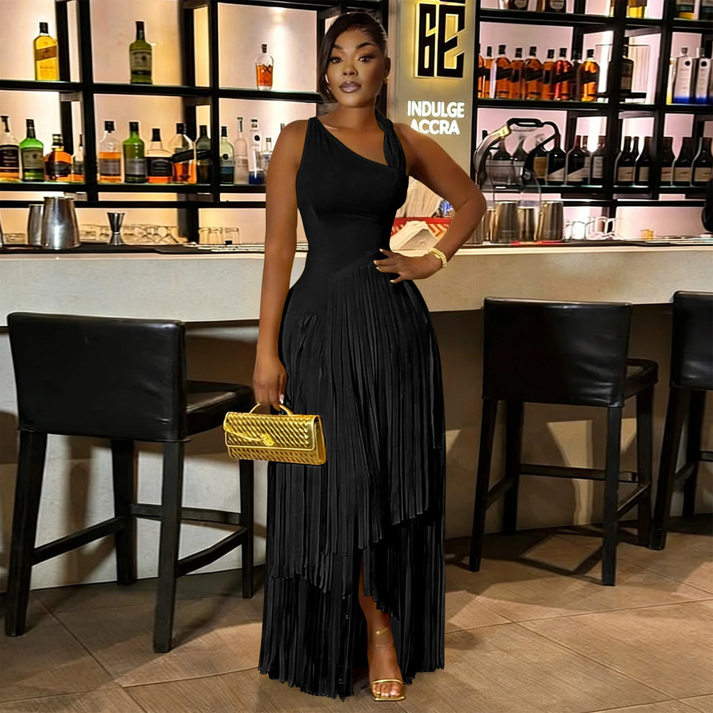 Summer Solid Color Tassel Dress for Women Elegant Slim Fit Women's Dress Fashionable Casual Maxi Dress