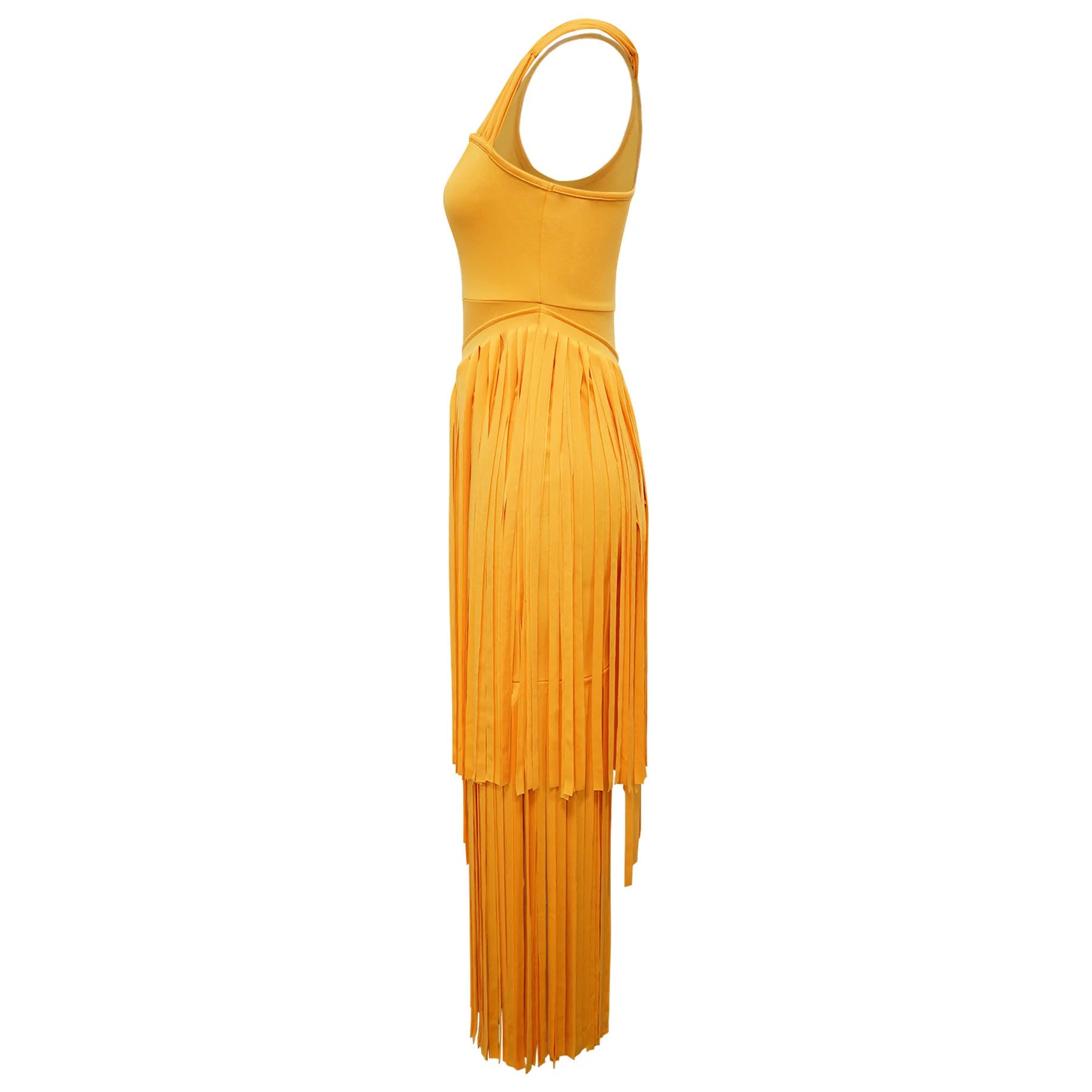 Summer Solid Color Tassel Dress for Women Elegant Slim Fit Women's Dress Fashionable Casual Maxi Dress