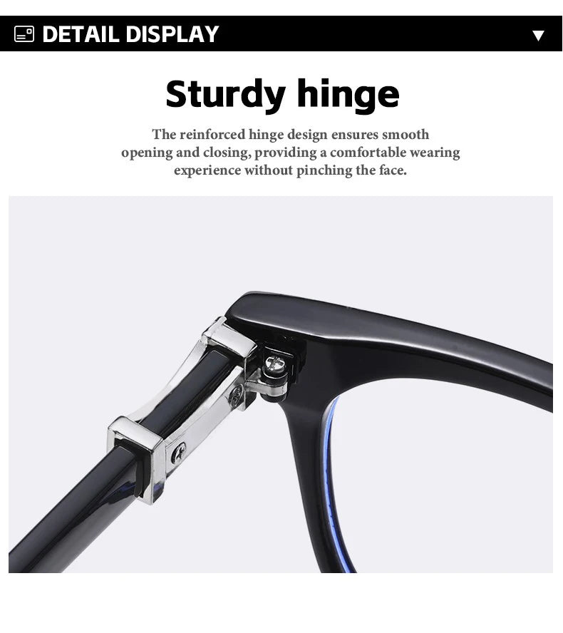 2026 New Women's Oversized Frame Blue Light Blocking Glasses with Rhinestone Decor Anti Radiation Computer Eyeglasses F114