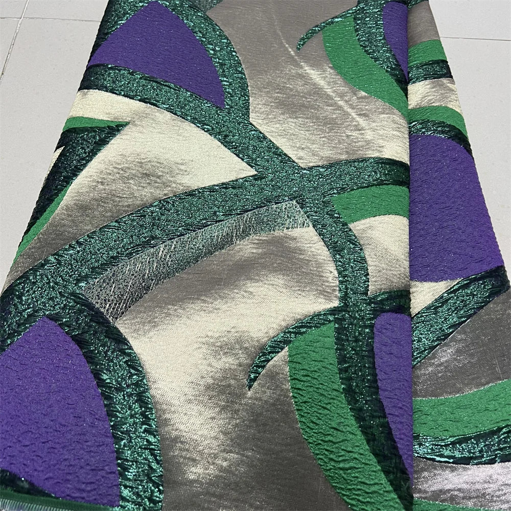 2025High QualityAfrican Nigerian Tulle Lace Fabric Organza Embroidery Guipure Brocade Jacquard Wedding Dresses Party Gowns 5Yard