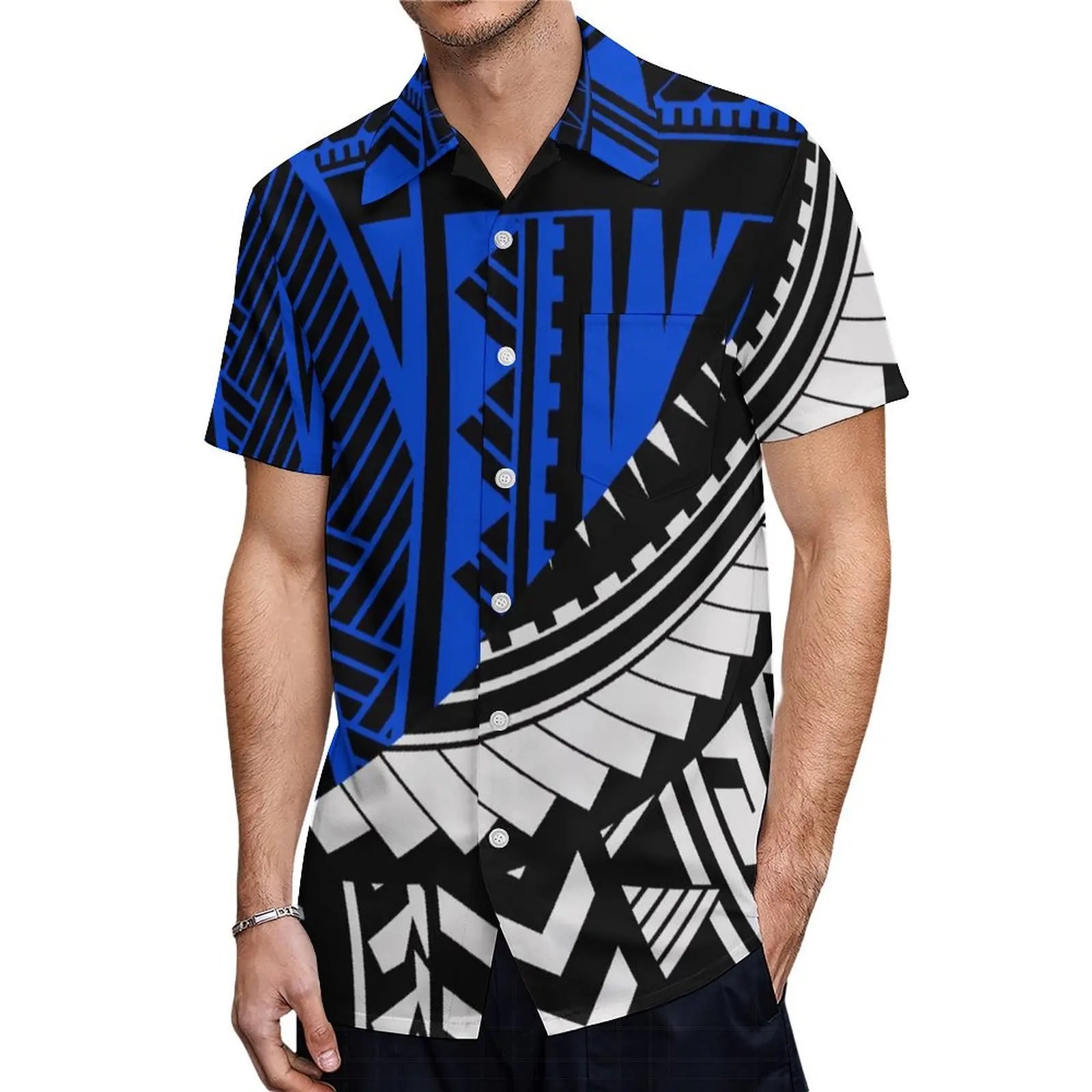 Support Custom Samoan National Dress Women'S Crew-Neck Maxi Dress Fashion Slit Dress With Men'S Short-Sleeved Shirt 9xl