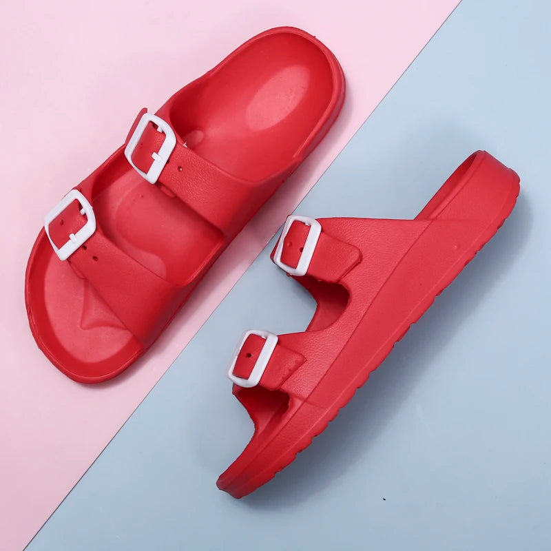 Lightweight adjustable EVA sandals with dual straps for couples. Ideal for outdoor & indoor use.