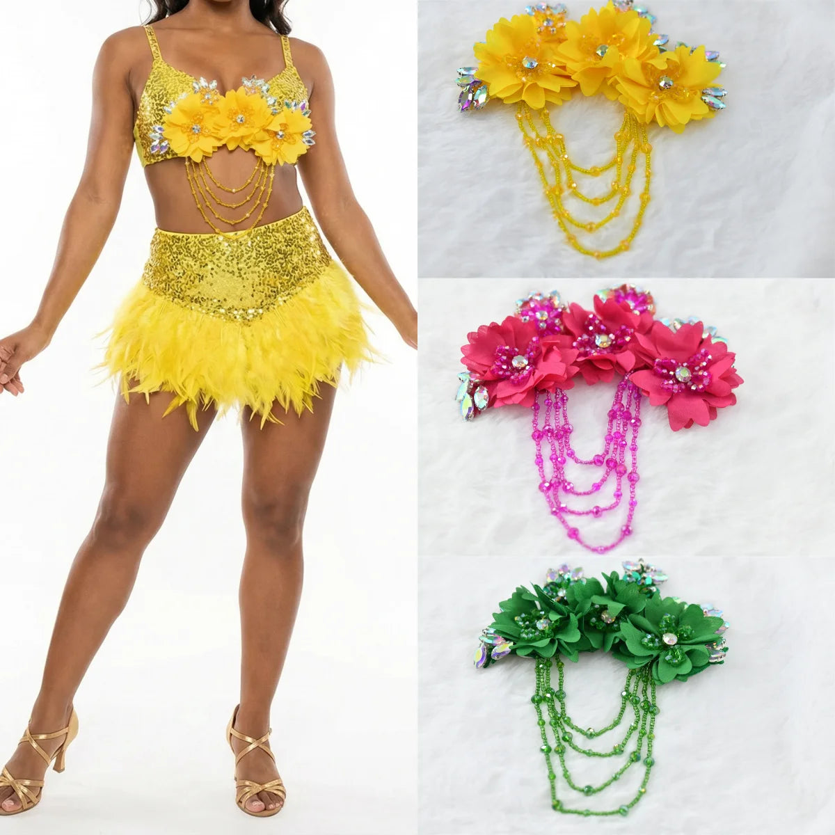 1 pcs fringe rhinetones Brooch Pin Corsage Collection  Perfect for Dancing  Celebration clothes crafts