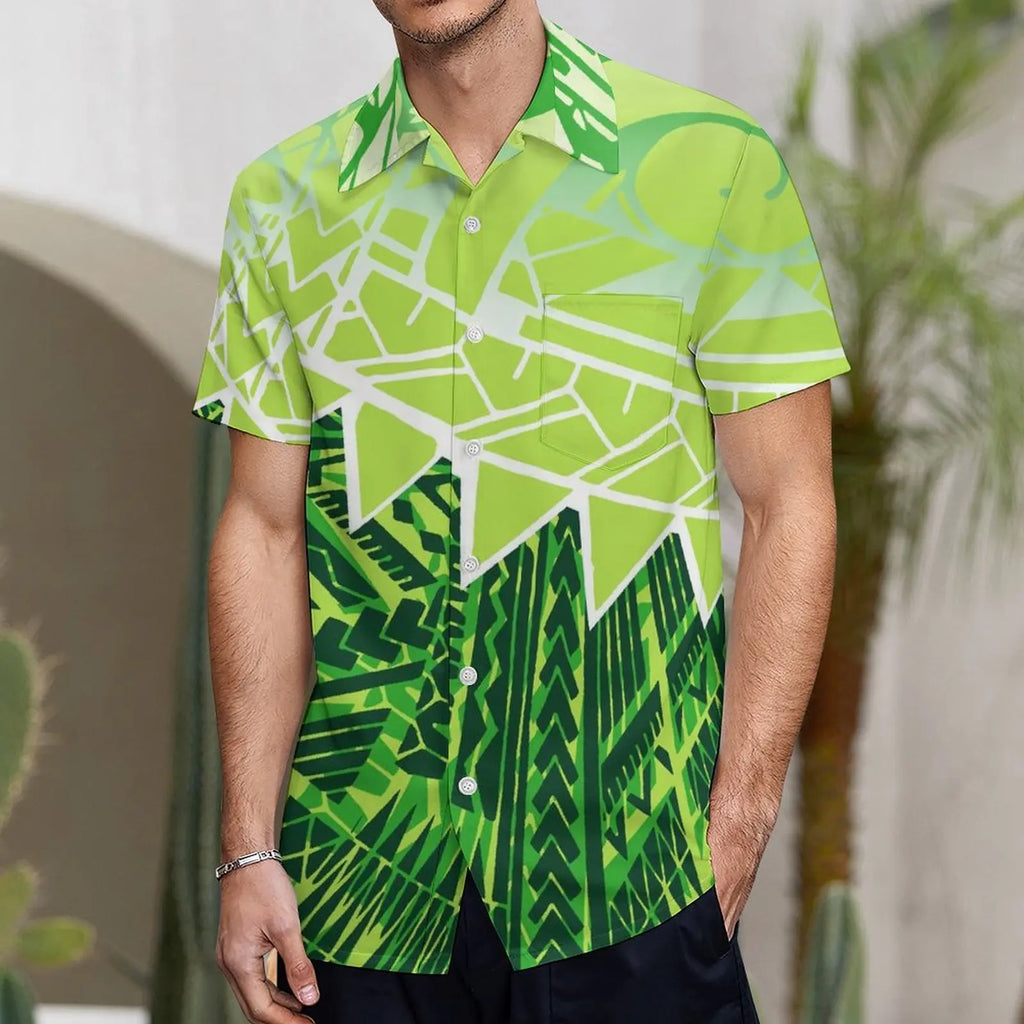 Support The Design Of Women'S Short Sleeve Dress Crew-Neck Samoan Polynesian Tribal Pattern And Hawaiian Men'S Shirt Couple Suit